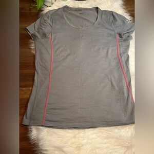 Icebreaker Gray Tee with Pink Trim